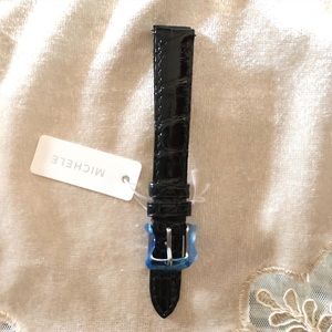 Black alligator Michele strap, 14 MM
